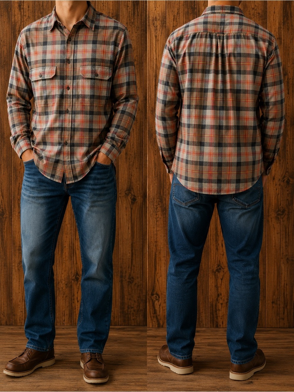 Y2K Polo Ralph Lauren Benford Wool Blend Plaid Button Up Shirt